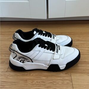 Real leather Just Cavalli White and Black Milano Sneakers, size us 8, eu 41
